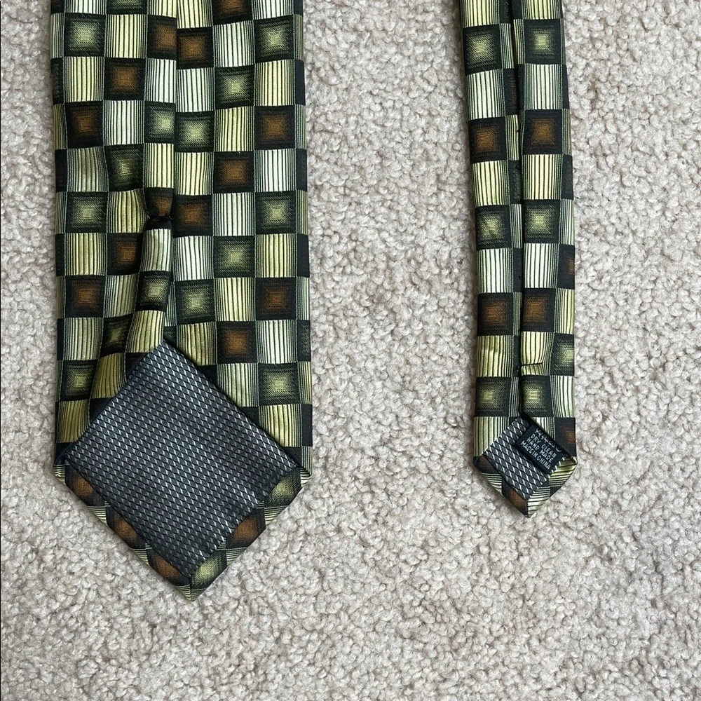 Checkered Green and Black Men's Tie